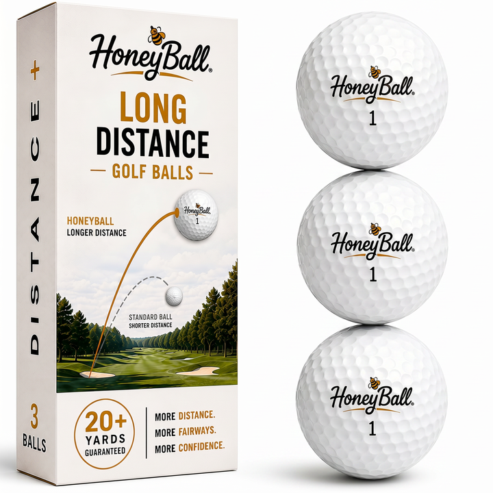 NEW! HoneyBall - Long Distance Golf Ball 12 PCK