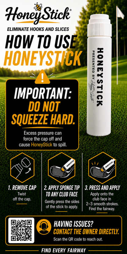 HoneyStick 3 Pack Anti Slice Gel for Golf Clubs - Anti-Hook Spin Reducer